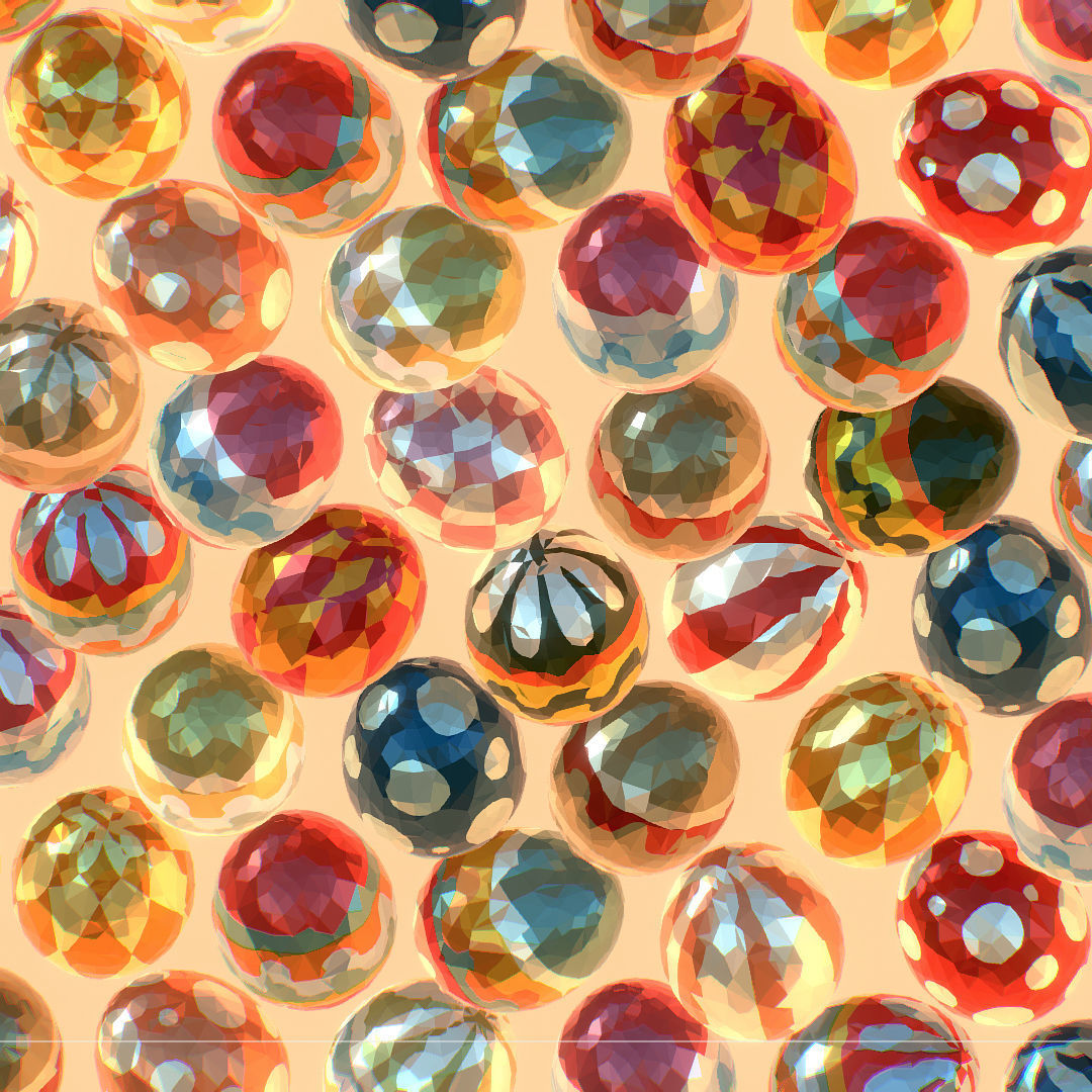 Easter Ornamental Eggs Low Poly Art Animated 3D model_4