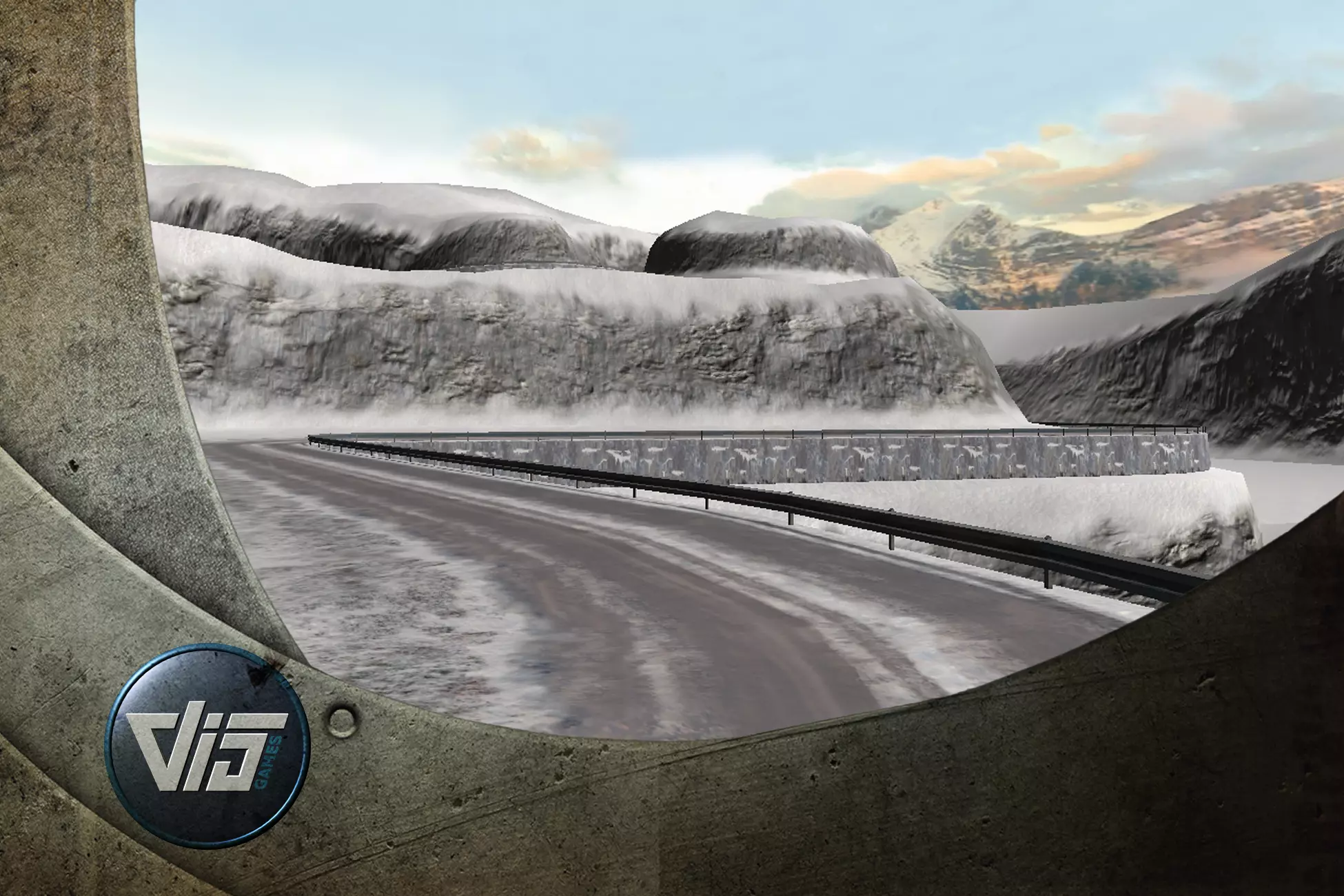 Snowy landscape Low-poly 3D model_0