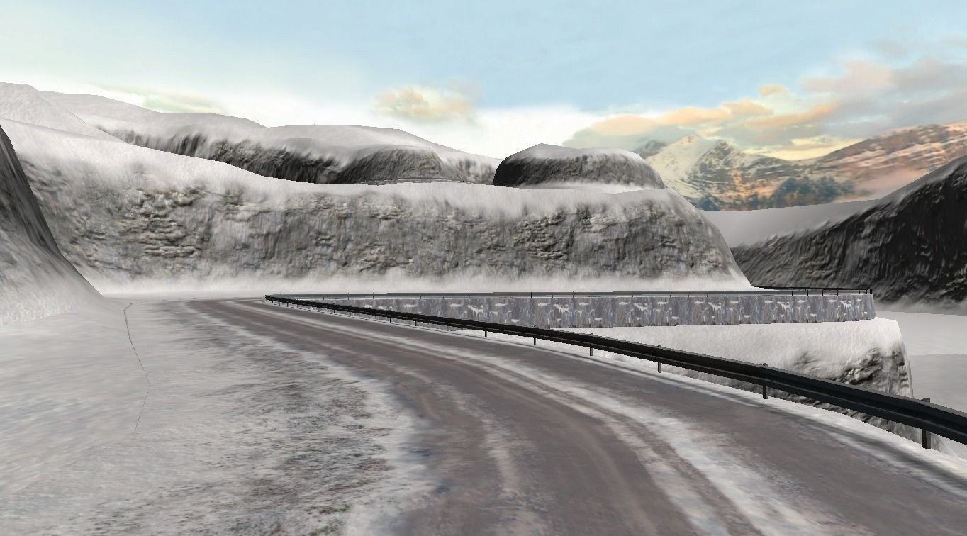 Snowy landscape Low-poly 3D model_5