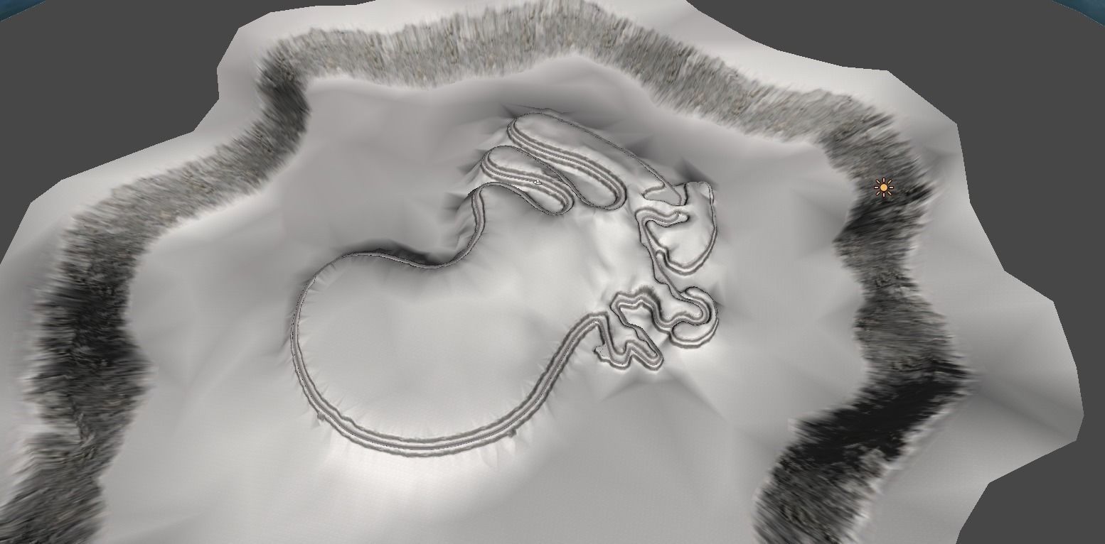 Snowy landscape Low-poly 3D model_1