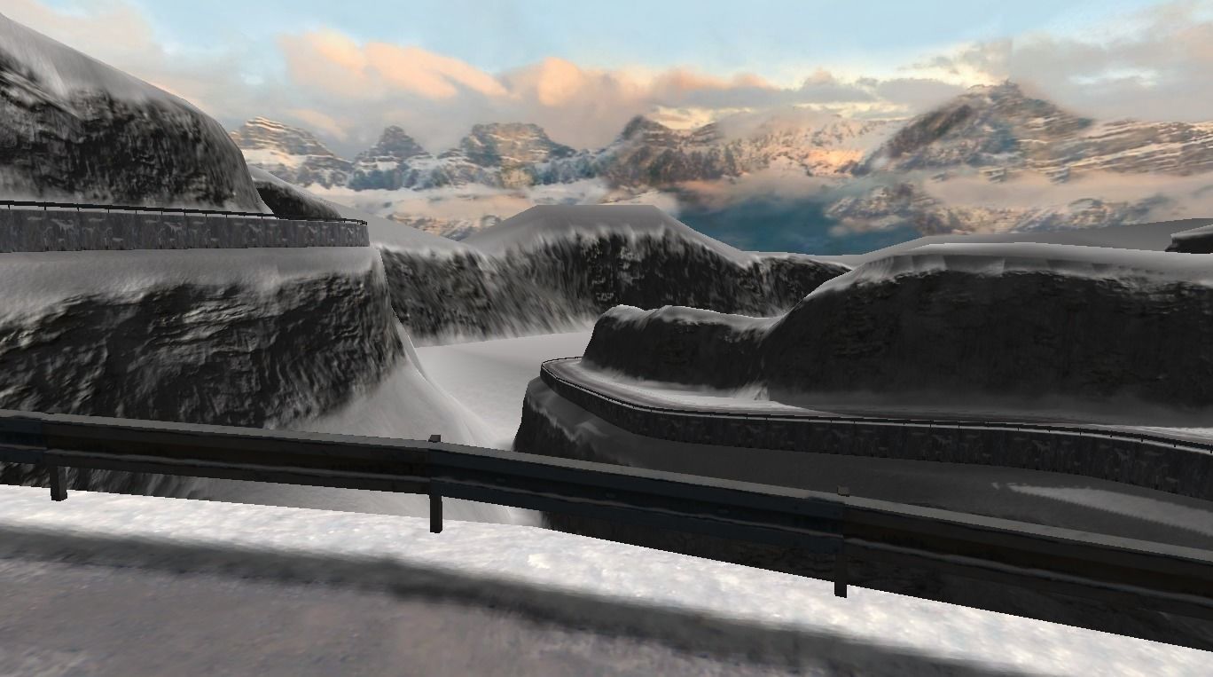 Snowy landscape Low-poly 3D model_2