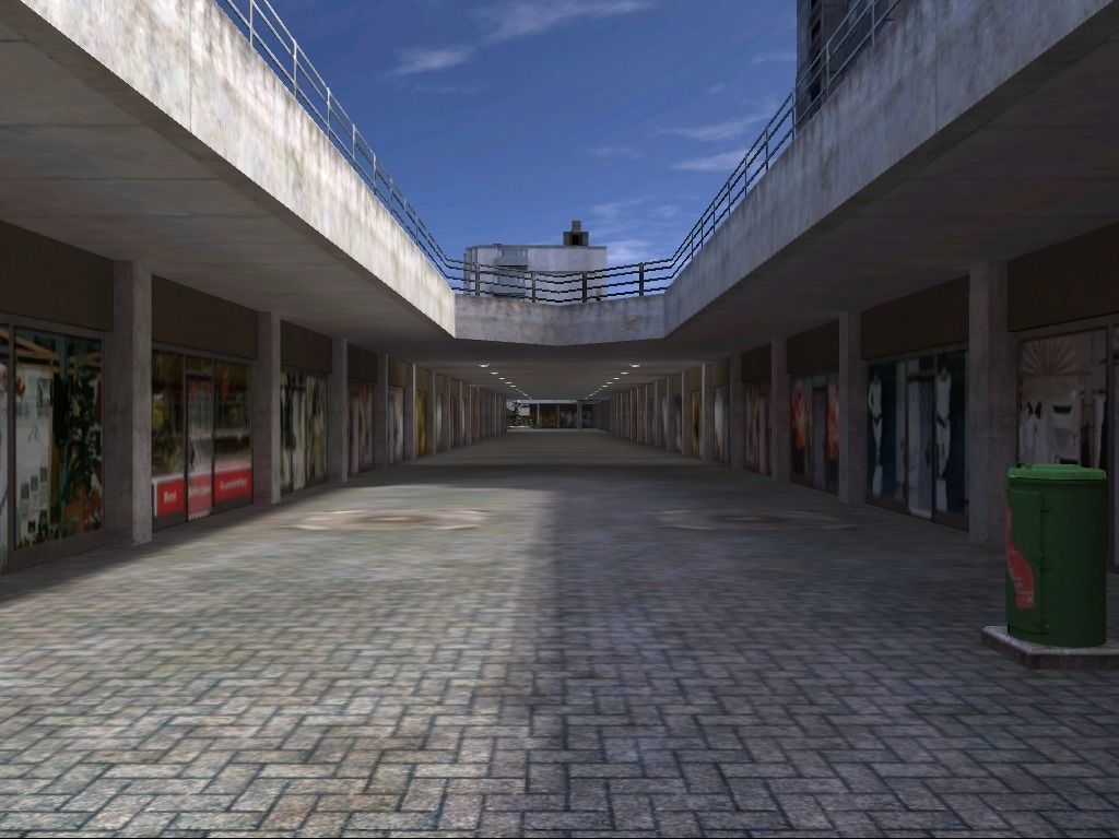 Shopping mall Low-poly 3D model_3