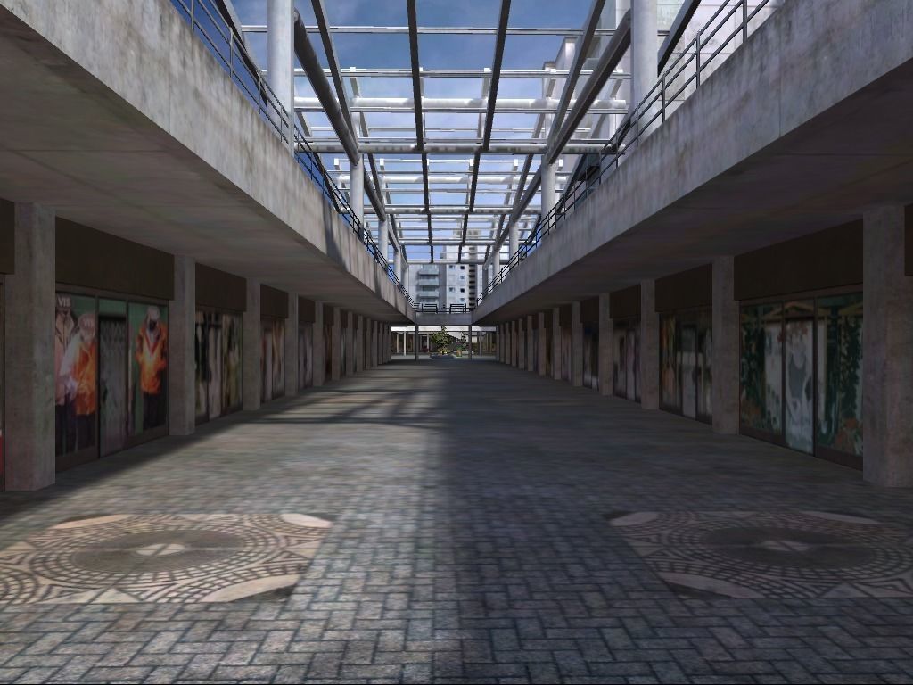 Shopping mall Low-poly 3D model_5