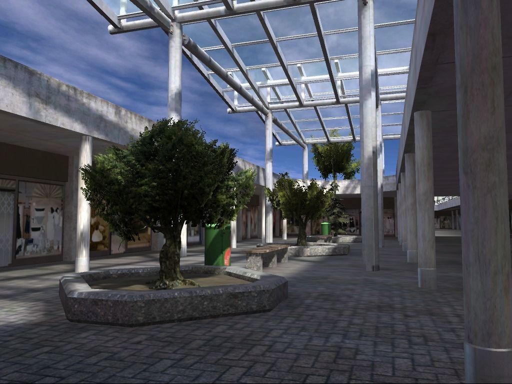 Shopping mall Low-poly 3D model_6