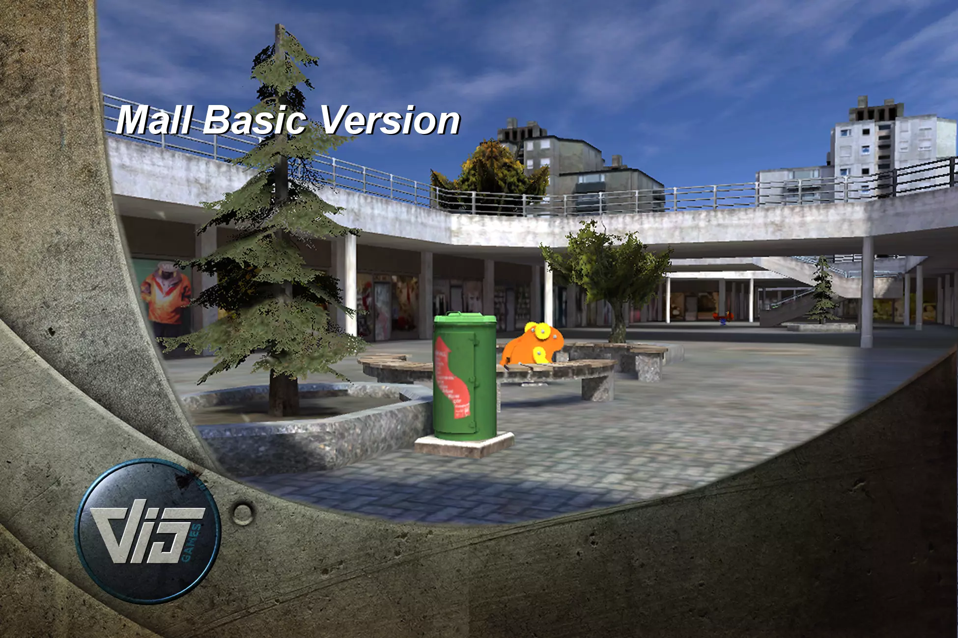 Shopping mall Low-poly 3D model_0