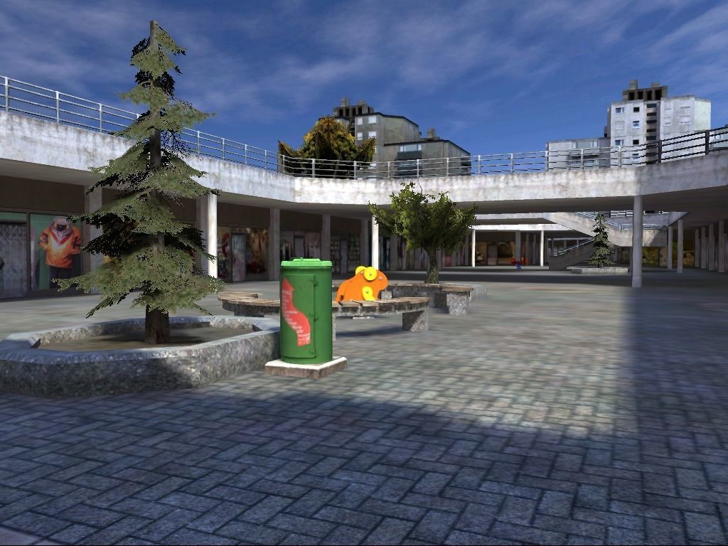 Shopping mall Low-poly 3D model_1