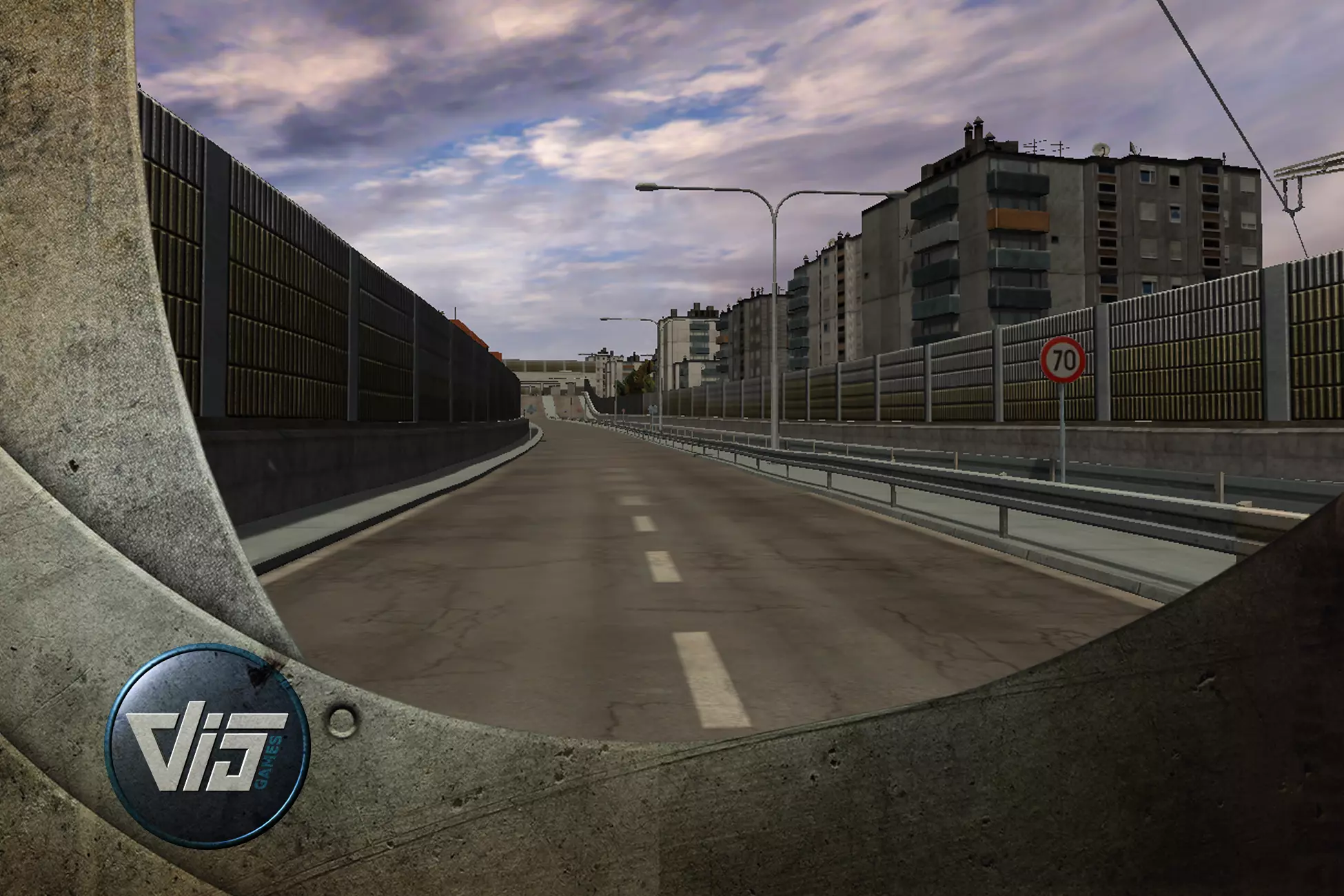 City highway Low-poly 3D model_0