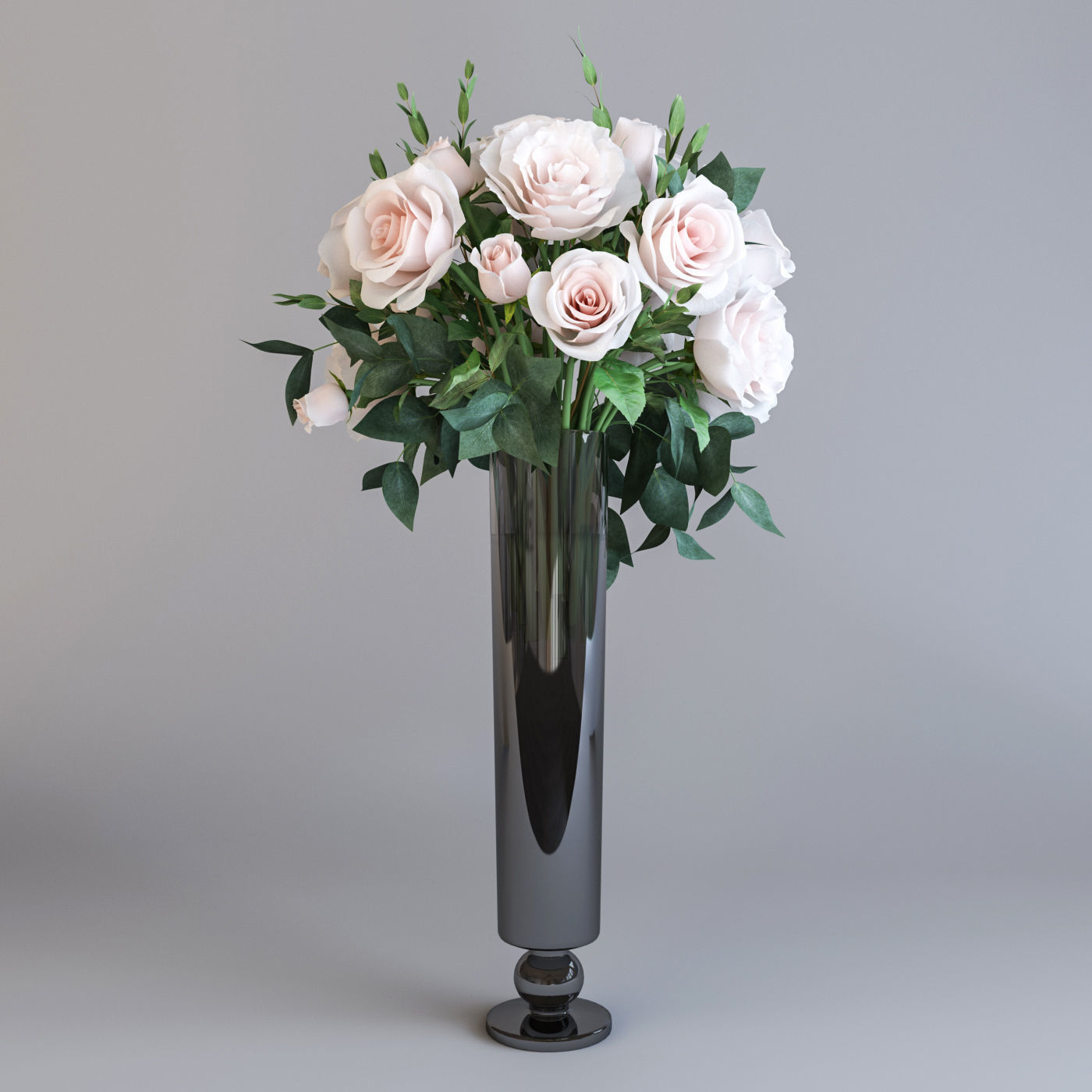 Roses and candles 3D model_2