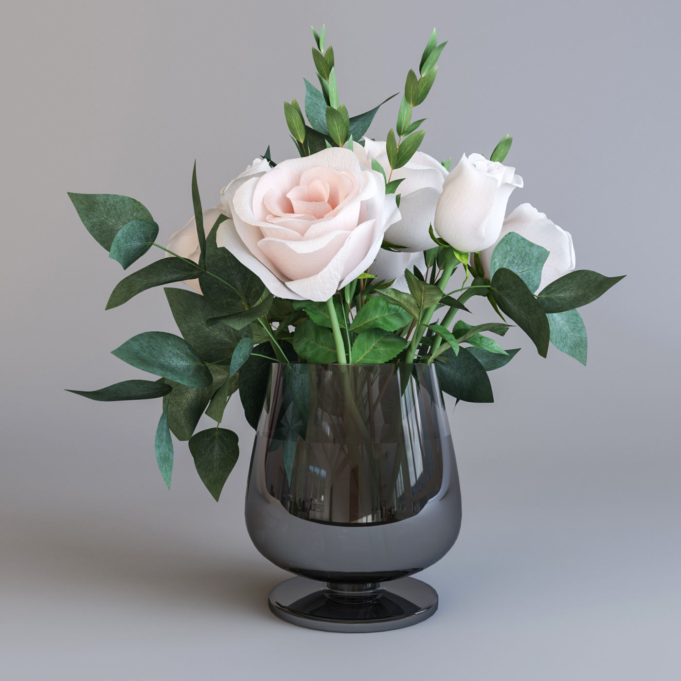 Roses and candles 3D model_3