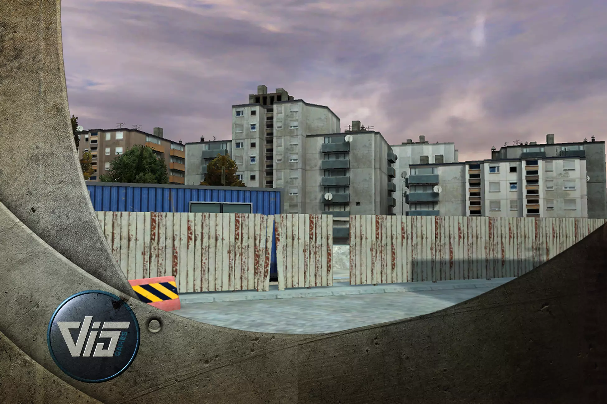 Innercity racing track Low-poly 3D model_0