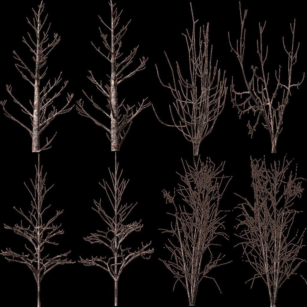 Winterlandscape snowy road in video game Low-poly 3D model_7