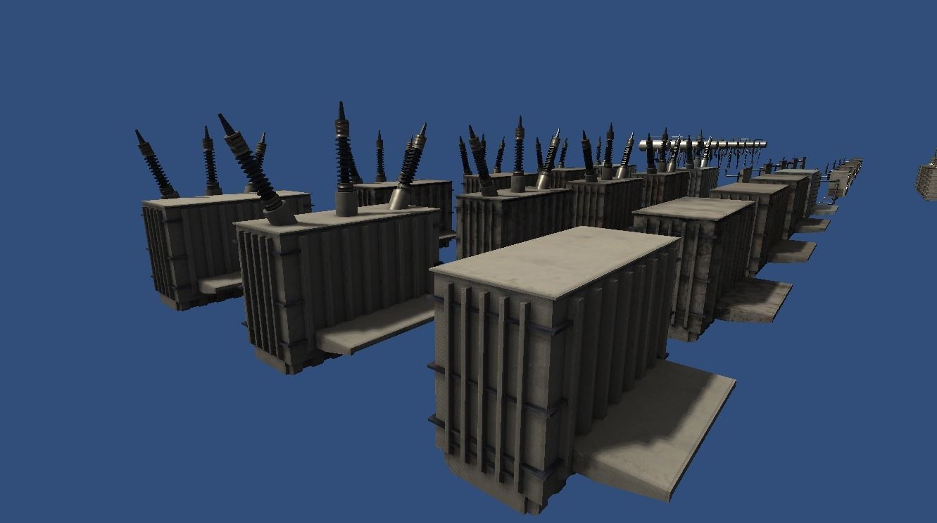 Powerstation props collection Low-poly 3D model_2