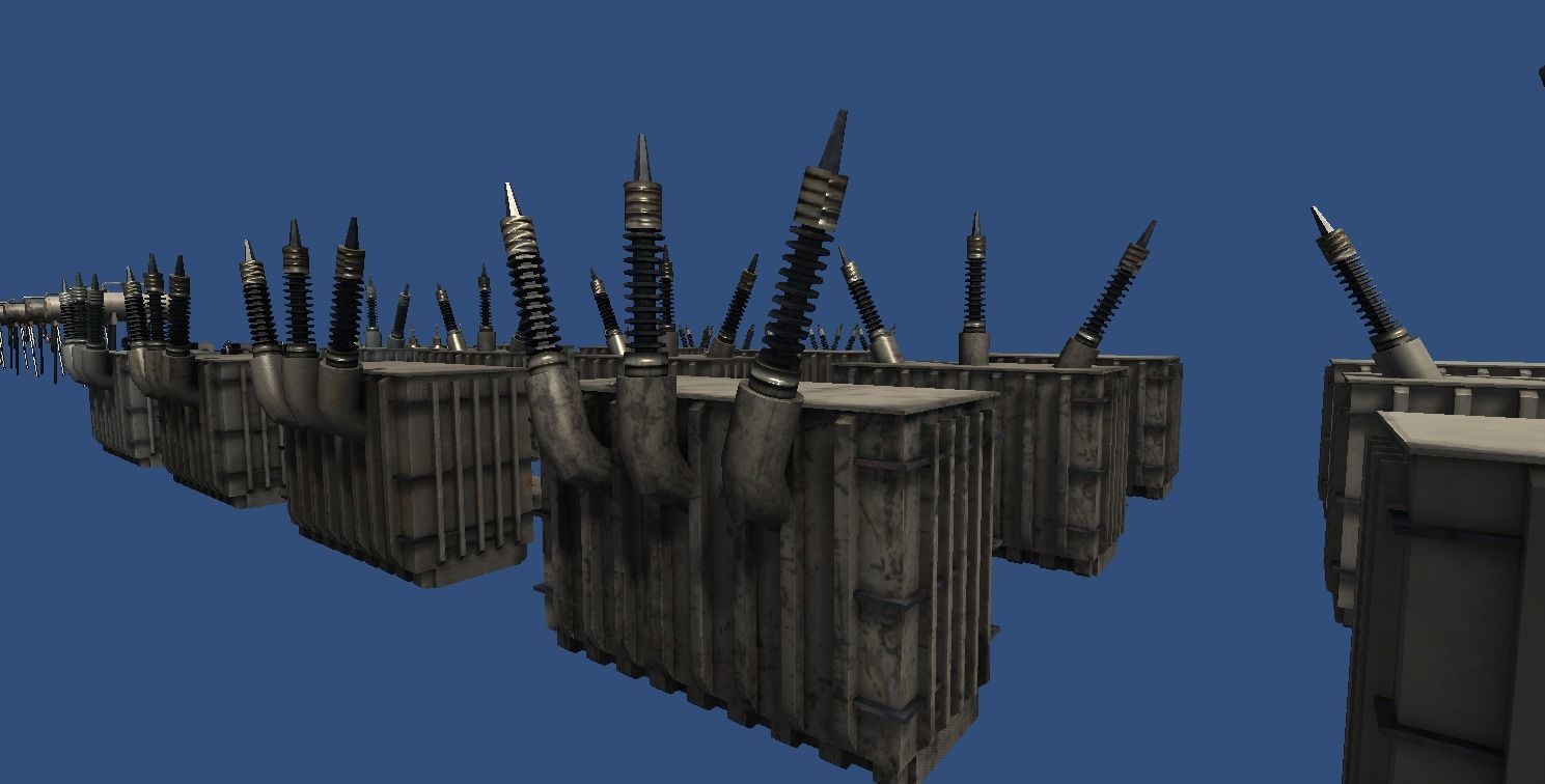 Powerstation props collection Low-poly 3D model_4