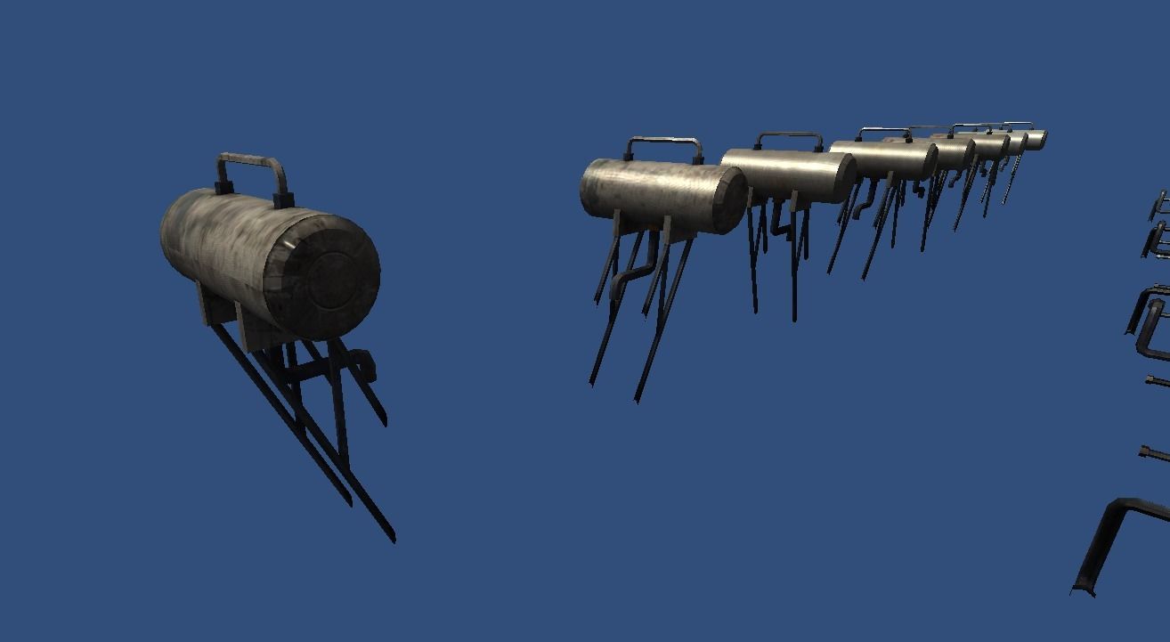 Powerstation props collection Low-poly 3D model_1