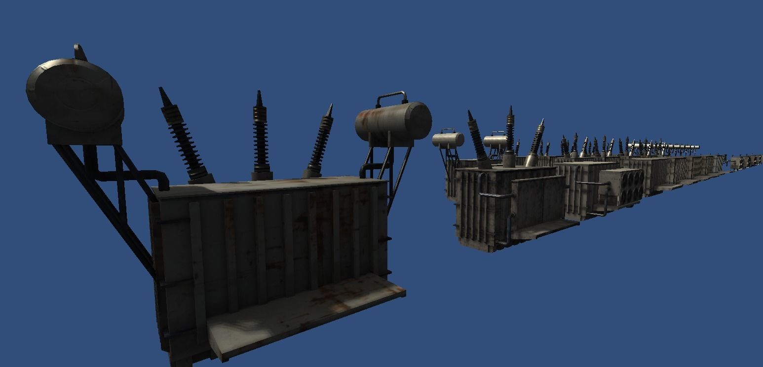 Powerstation props collection Low-poly 3D model_6