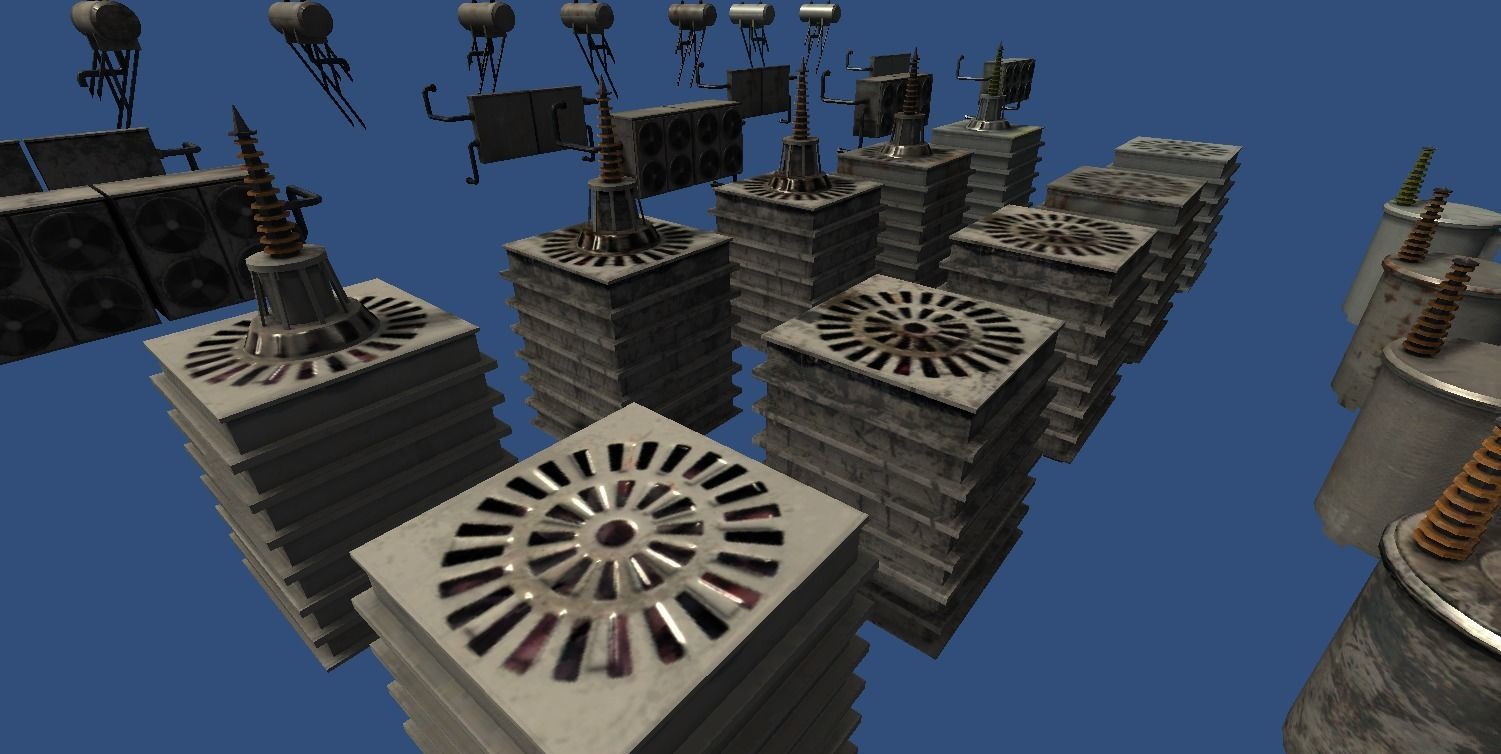 Powerstation props collection Low-poly 3D model_13