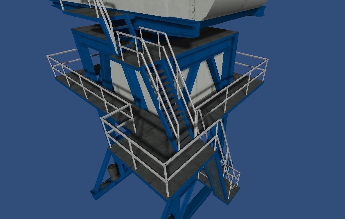 Harbour crane Low-poly 3D model_3