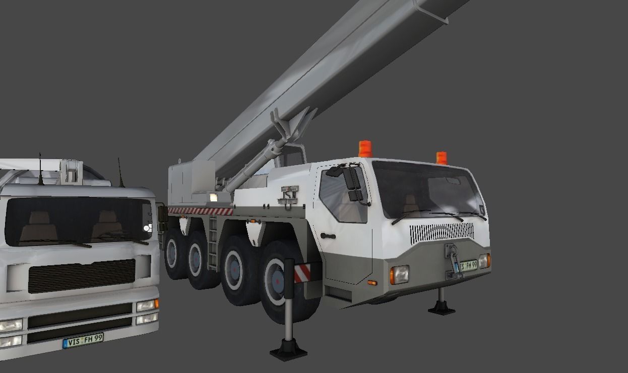 Construction vehicles Low-poly 3D model_7