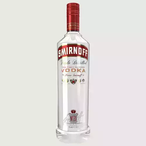 Smirnoff Vodka Bottle Low-poly 3D model