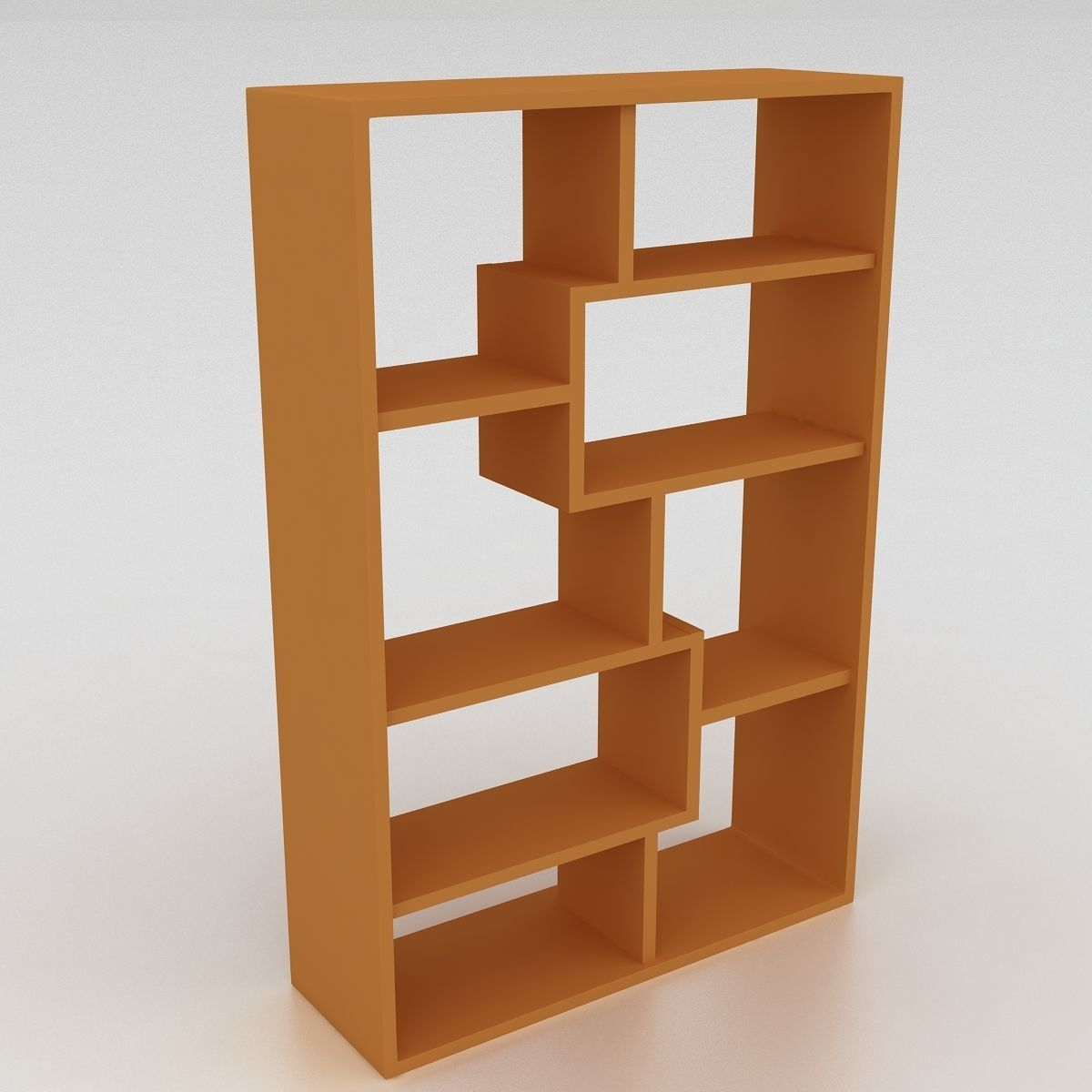 bookshelfv5 bookcase in orange 3D model_2
