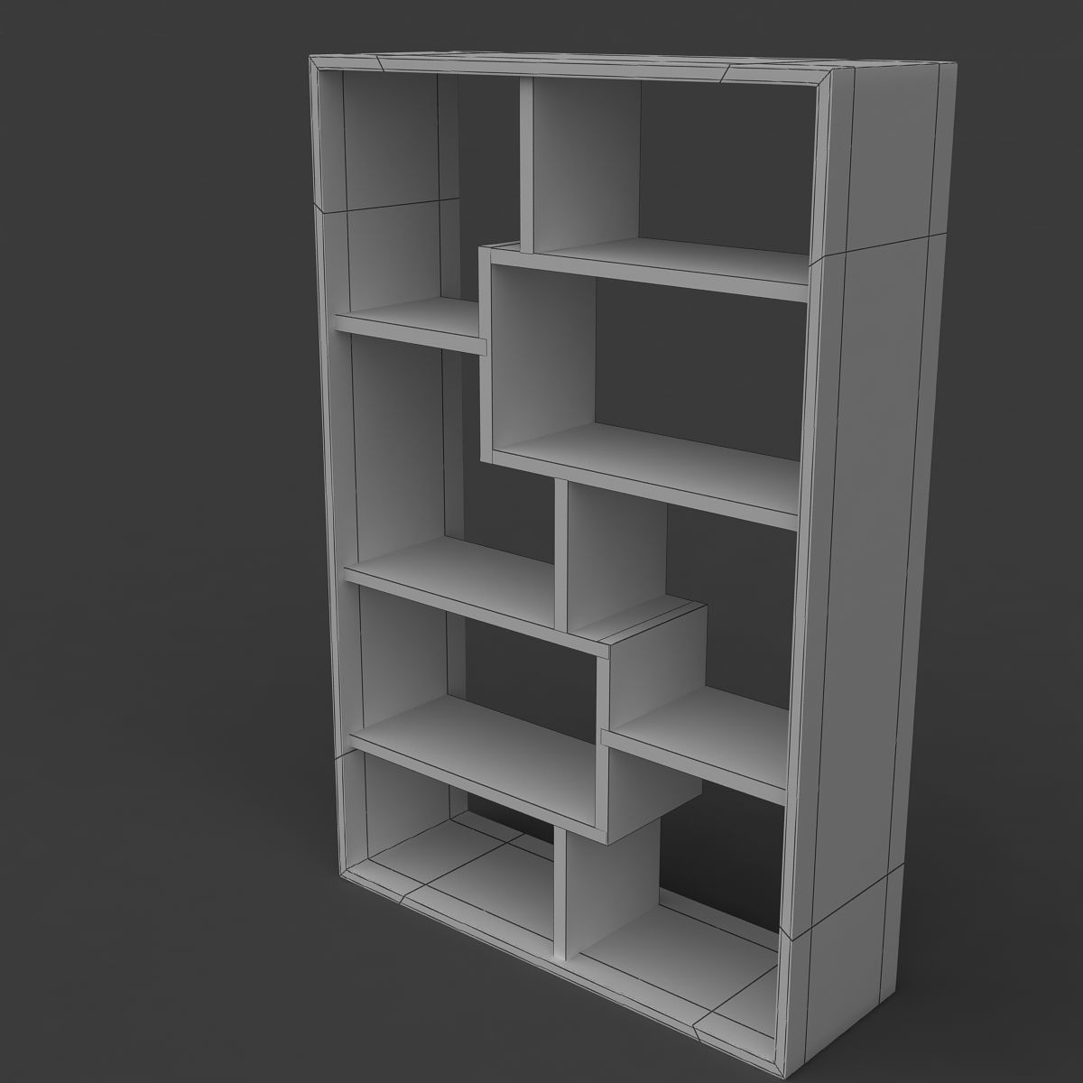 bookshelfv5 bookcase in orange 3D model_3