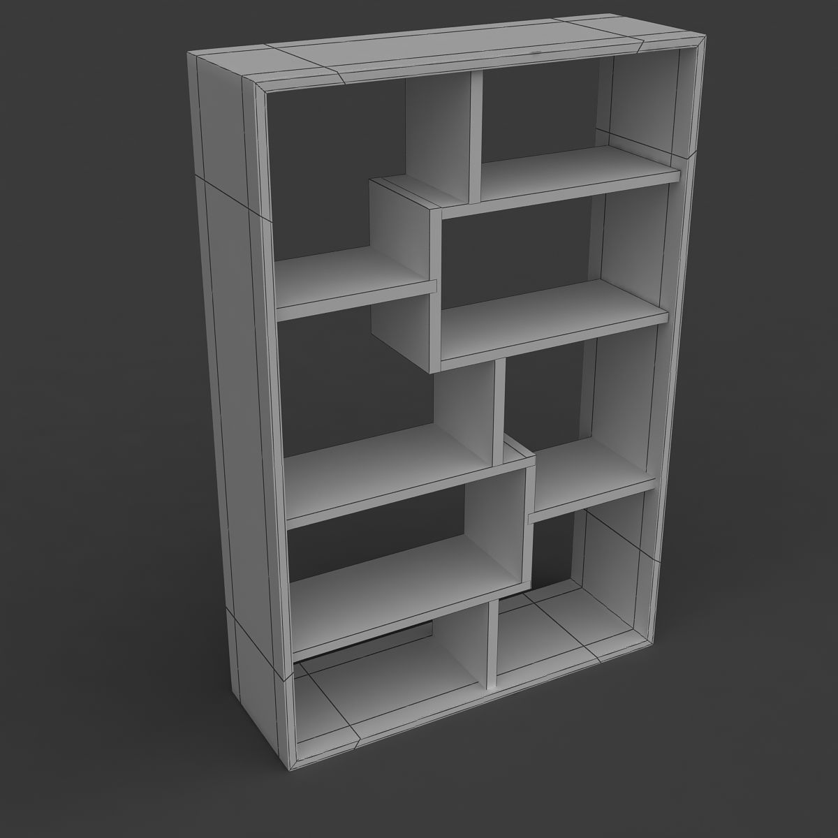 bookshelfv5 bookcase in orange 3D model_4