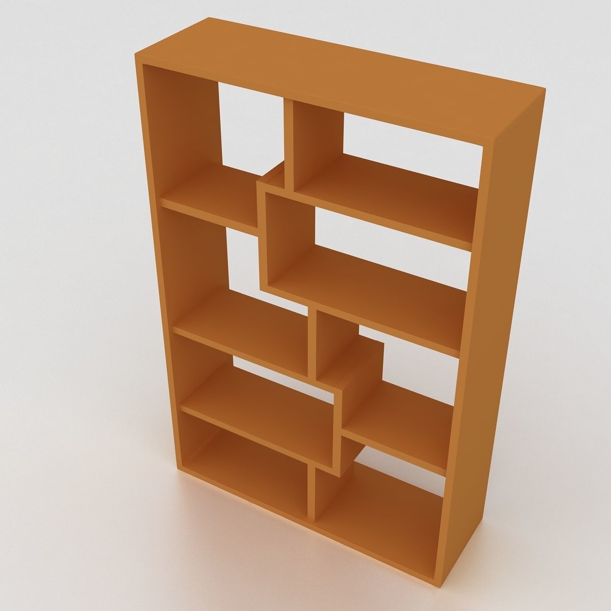 bookshelfv5 bookcase in orange 3D model_1