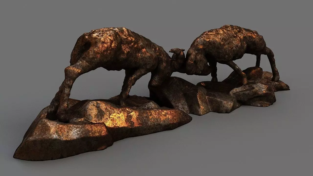 Statue of sheep Low-poly 3D model