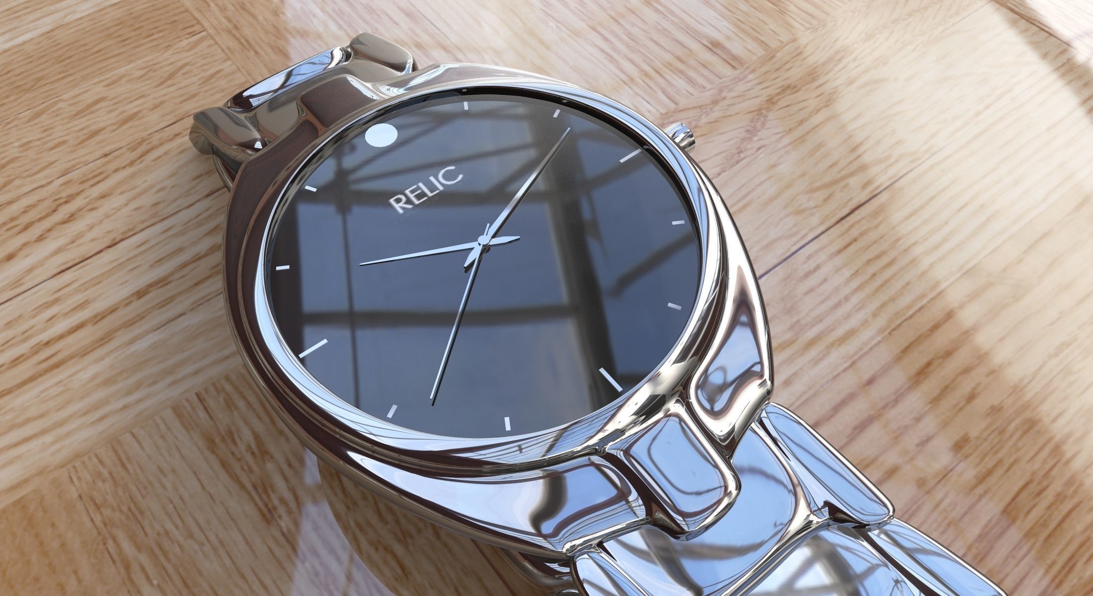 Watch silver 3D model_3
