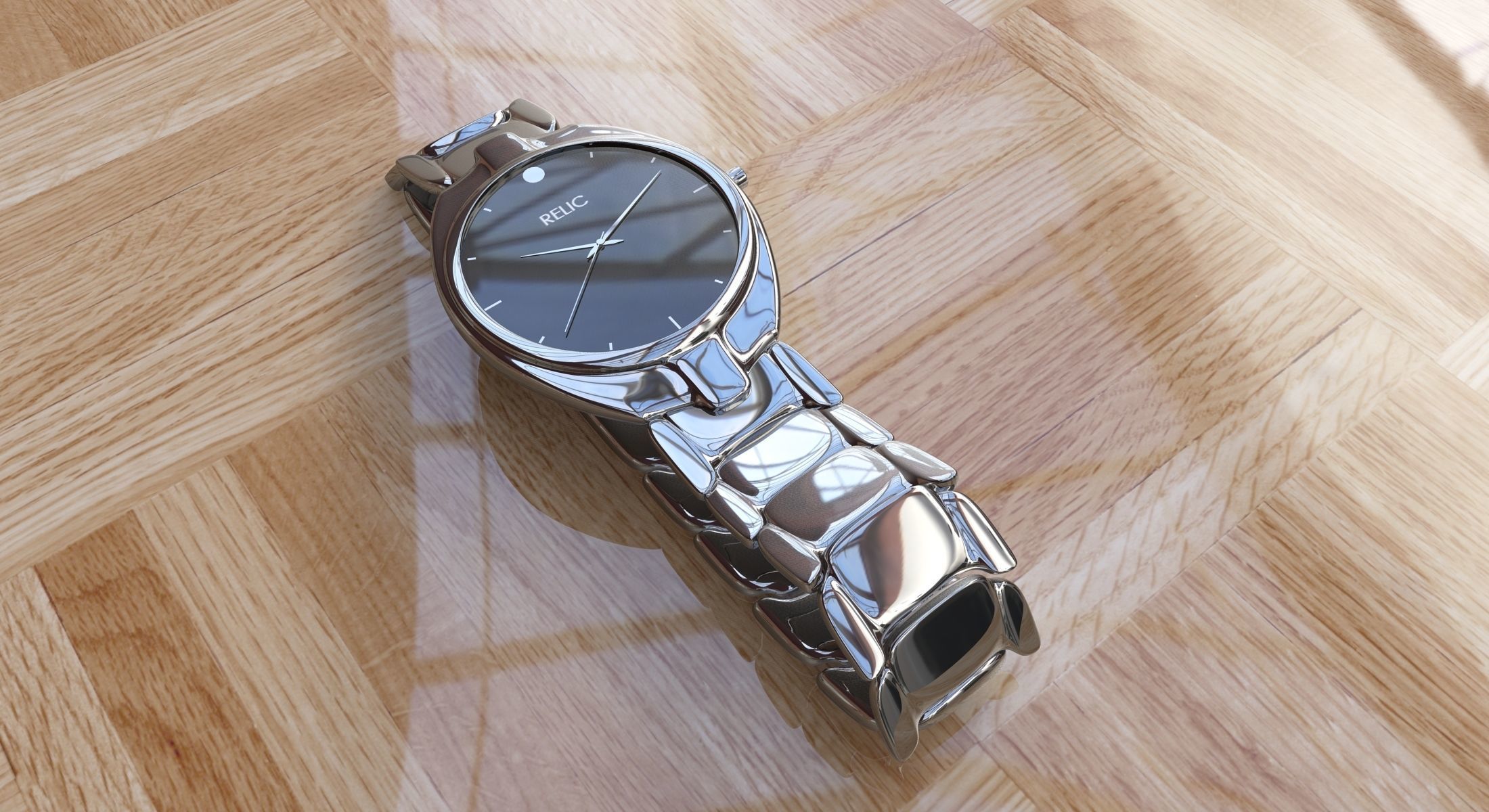 Watch silver 3D model_2