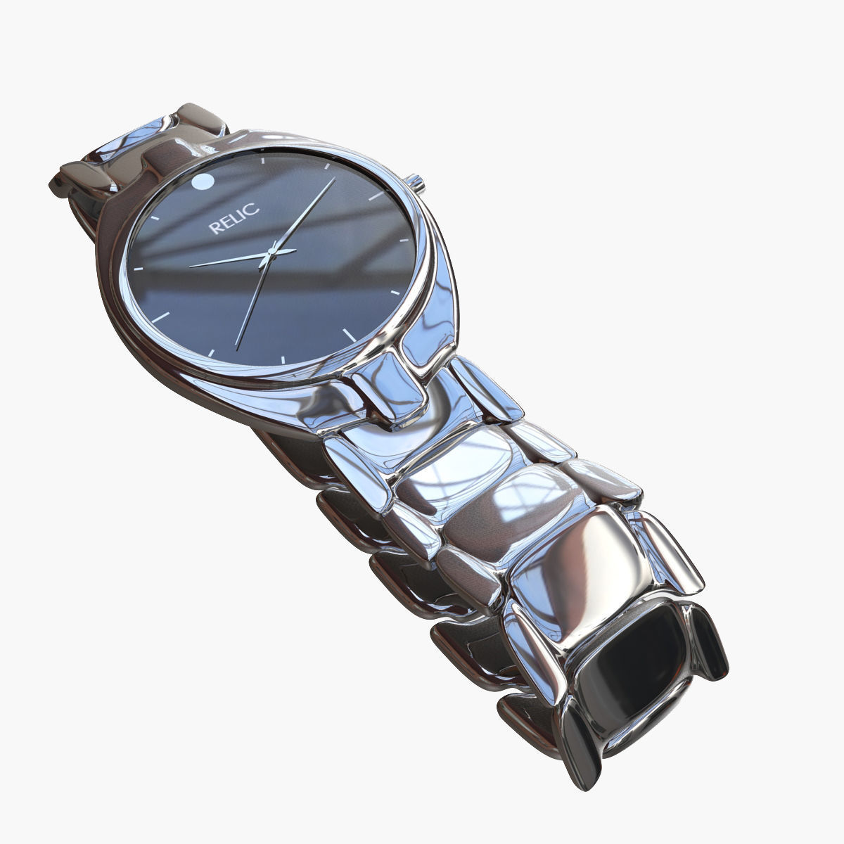 Watch silver 3D model_1