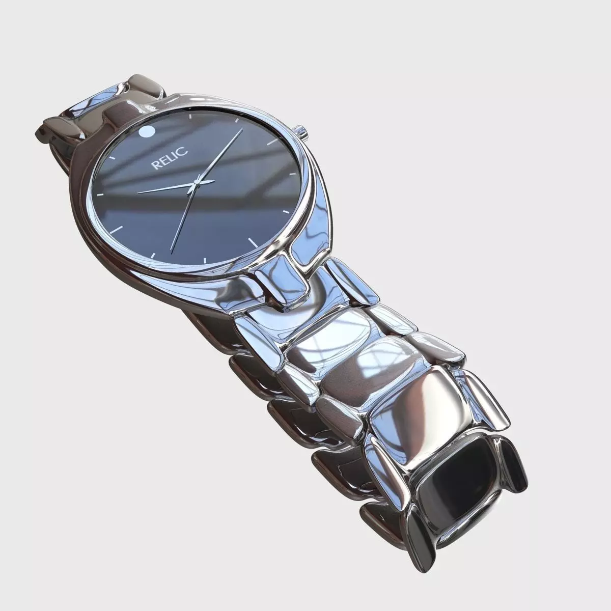 Watch silver 3D model_0