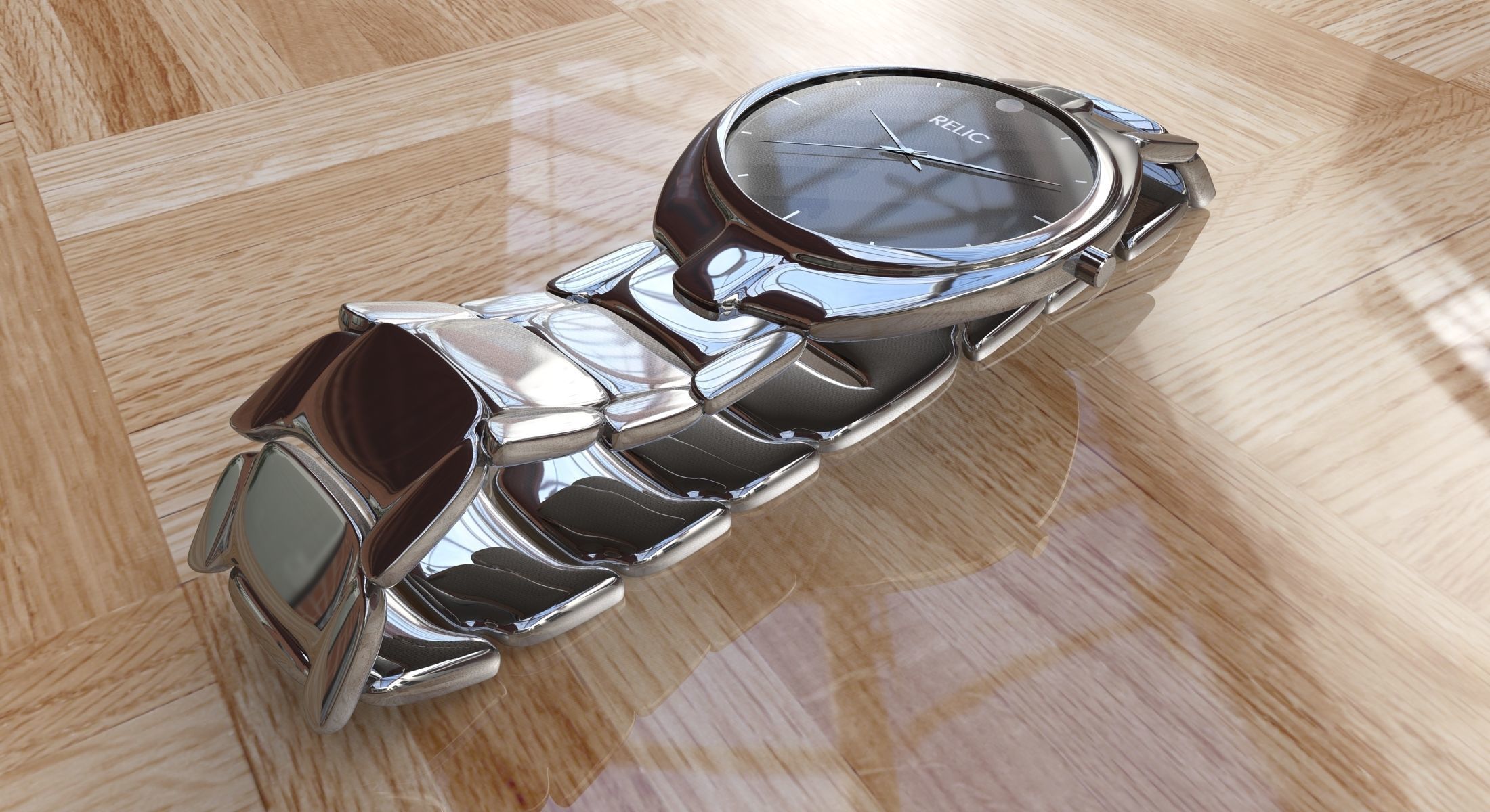 Watch silver 3D model_4