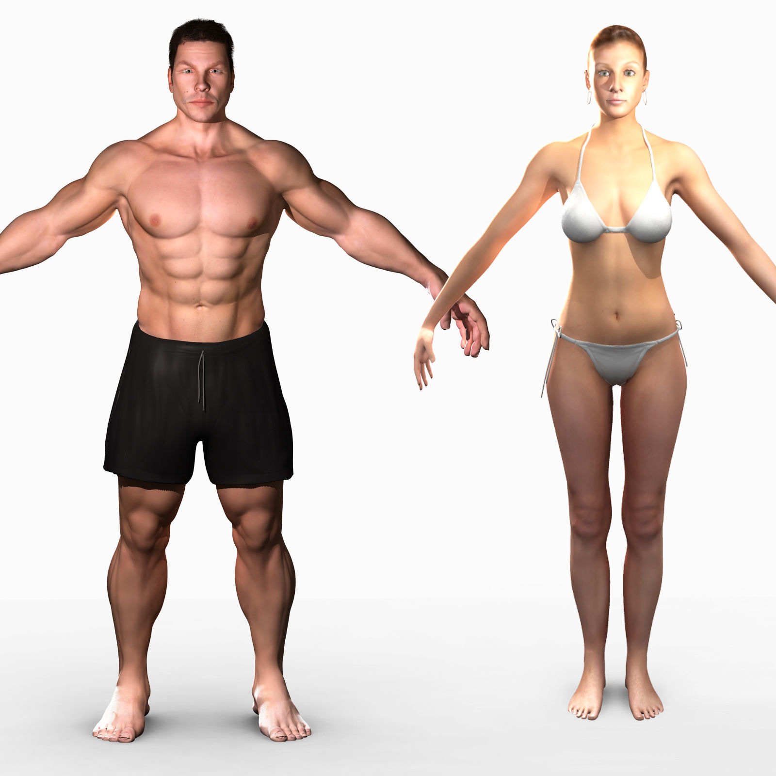 Full Male And Female Body X-Ray 3D model_1