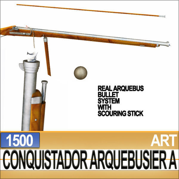 Conquistador Arquebusier Props Poser Daz A 1500 3D model_17
