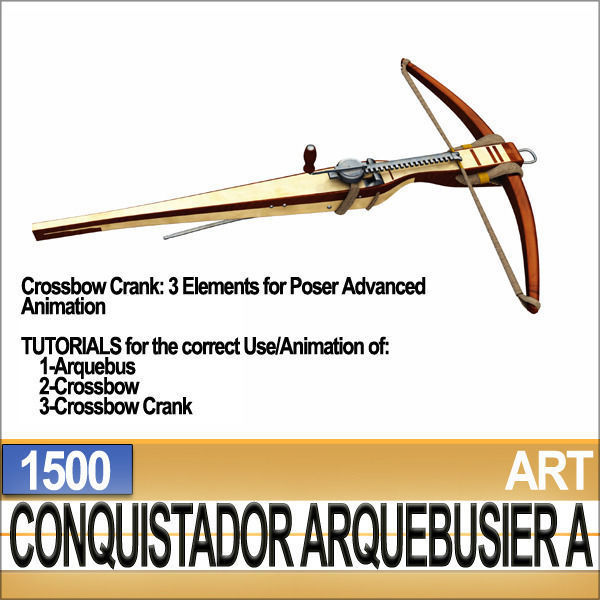 Conquistador Arquebusier Props Poser Daz A 1500 3D model_29