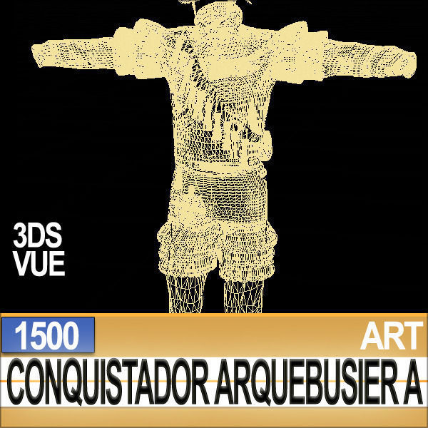Conquistador Arquebusier Props Poser Daz A 1500 3D model_20
