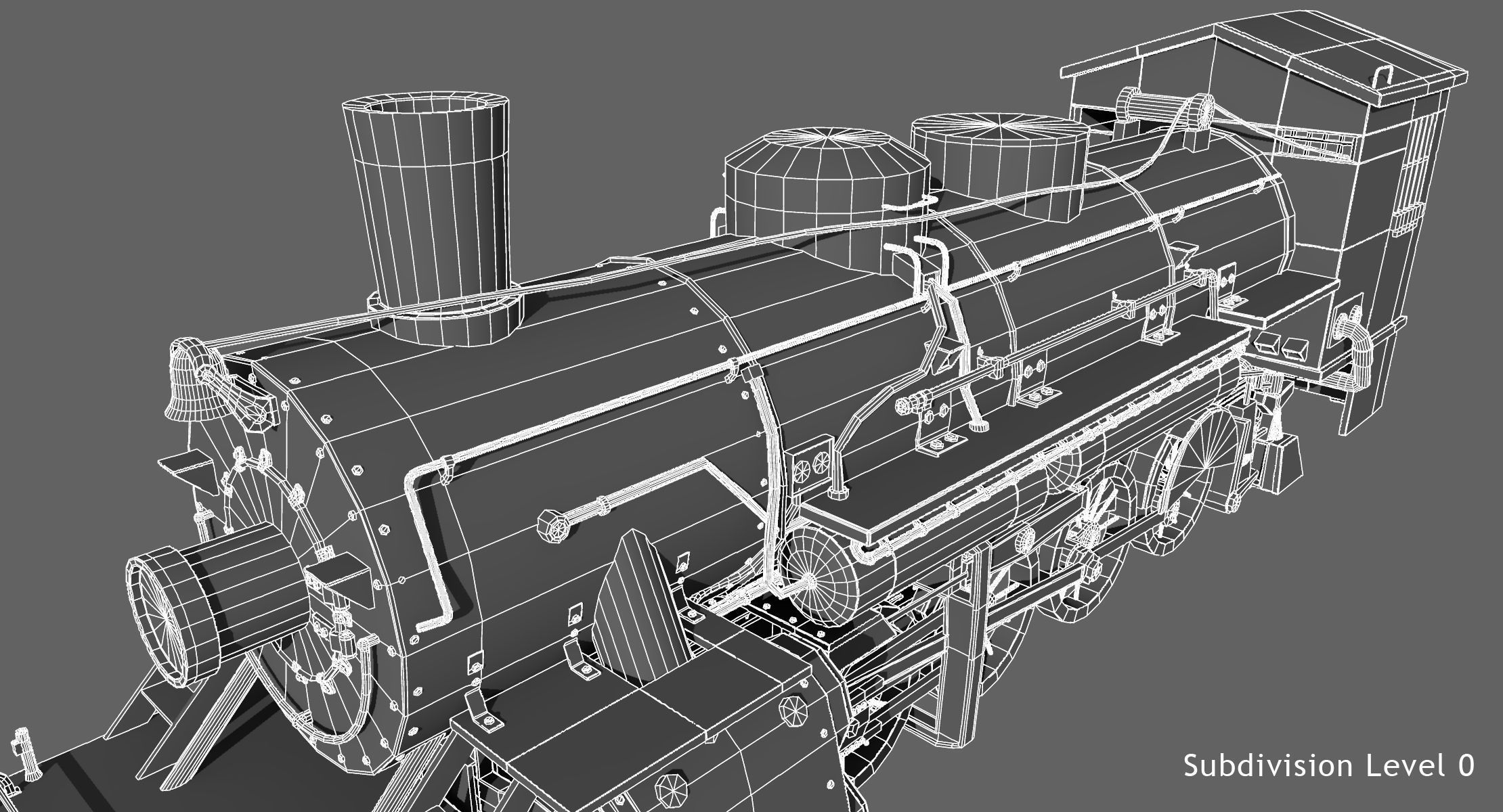 Steam Train Model Only 3D model_10