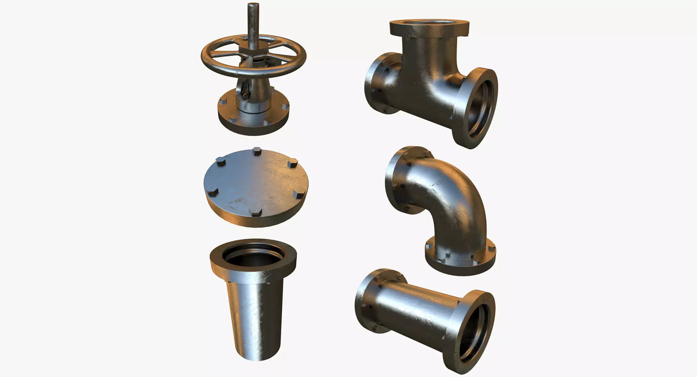 Steel Pipe Collection 3D model