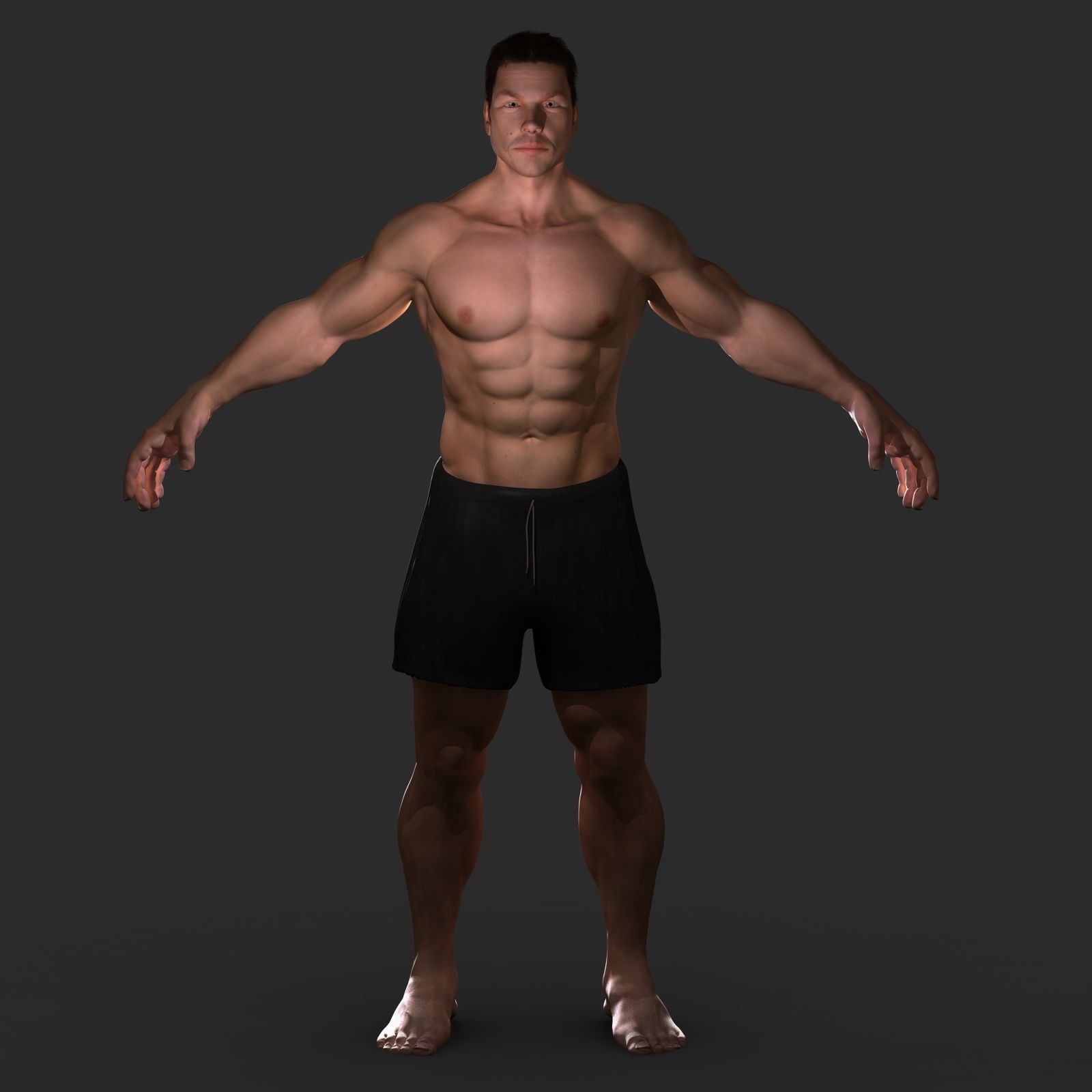 White and African American Male Full Body Collection 3D model_14
