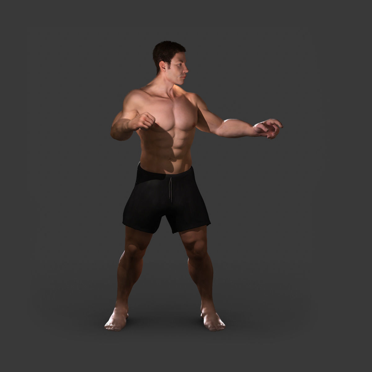 White and African American Male Full Body Collection 3D model_15