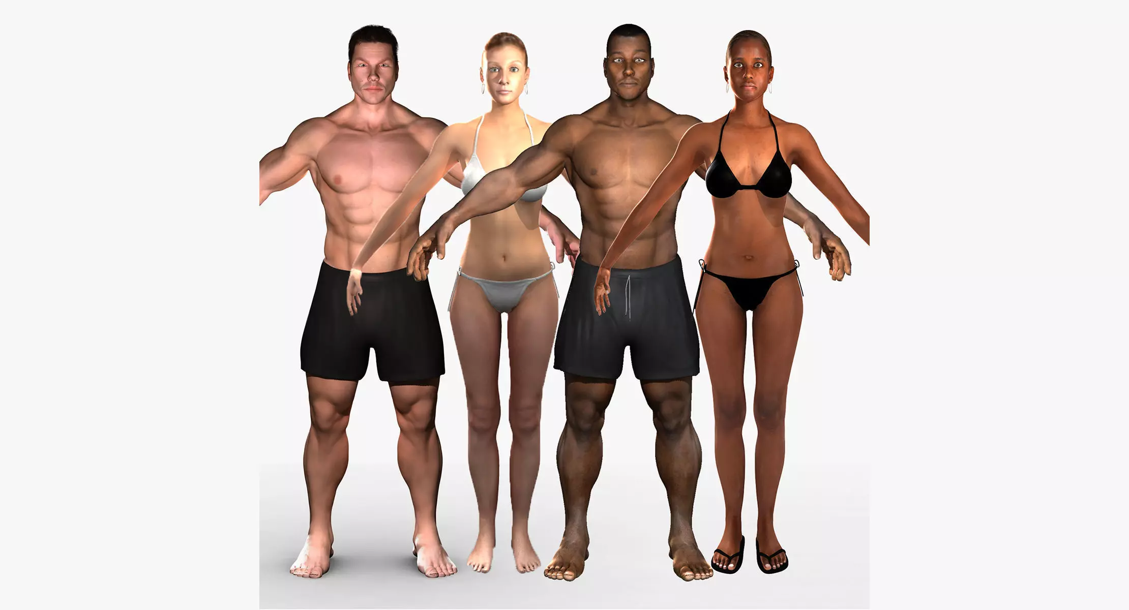 Humand Body Collection Rigged 3D model_0