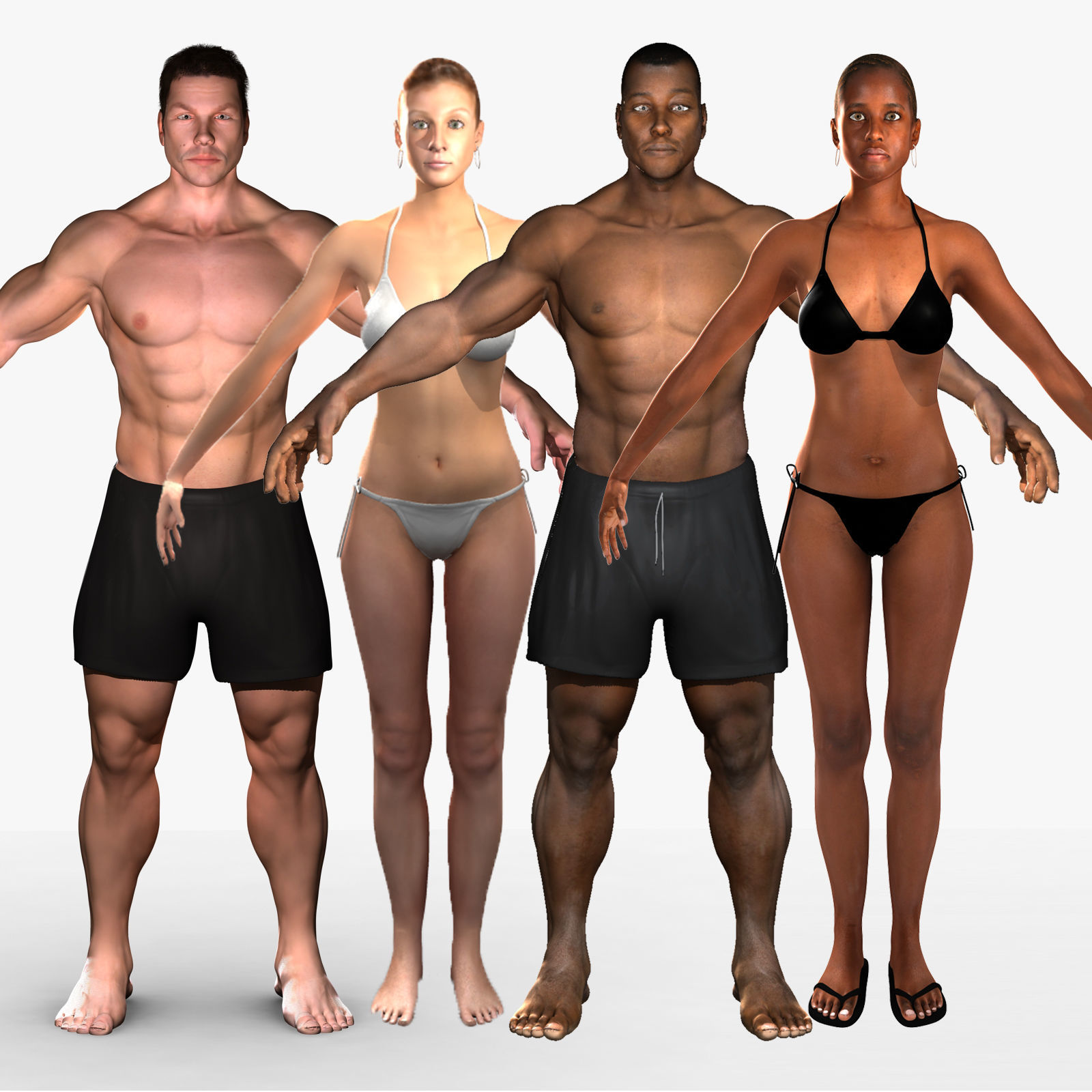 Humand Body Collection Rigged 3D model_1