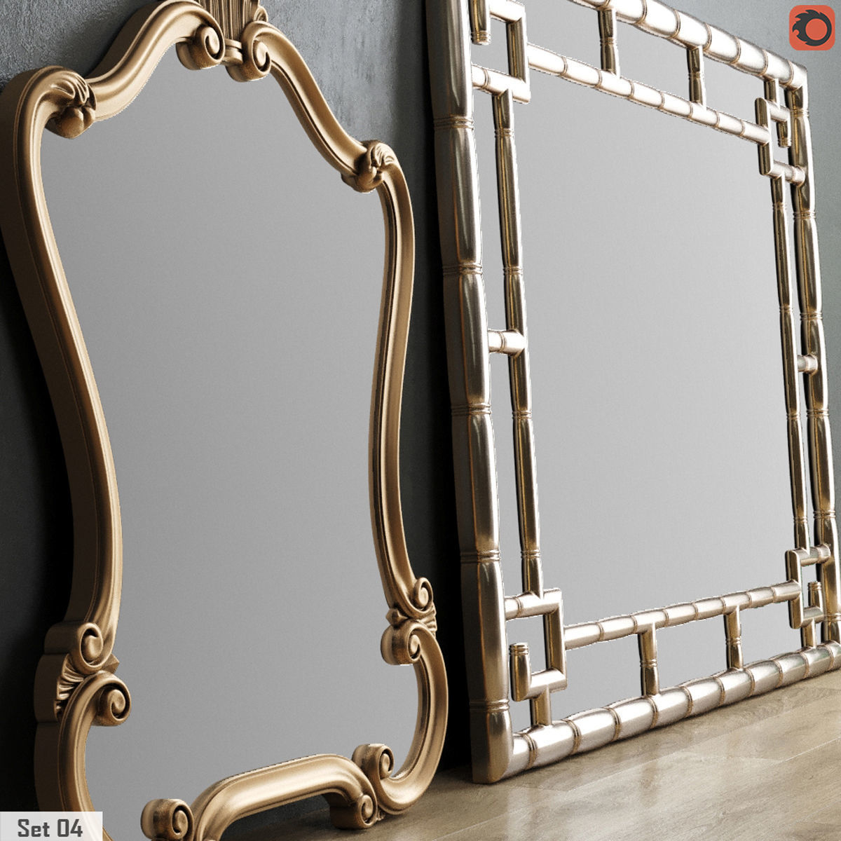 Mirror Collection Set 04 3D model_1