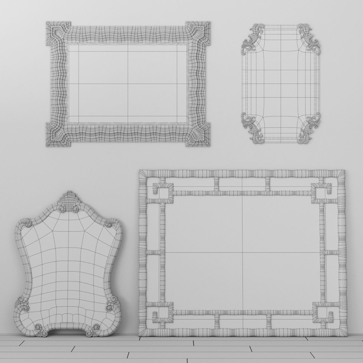 Mirror Collection Set 04 3D model_4