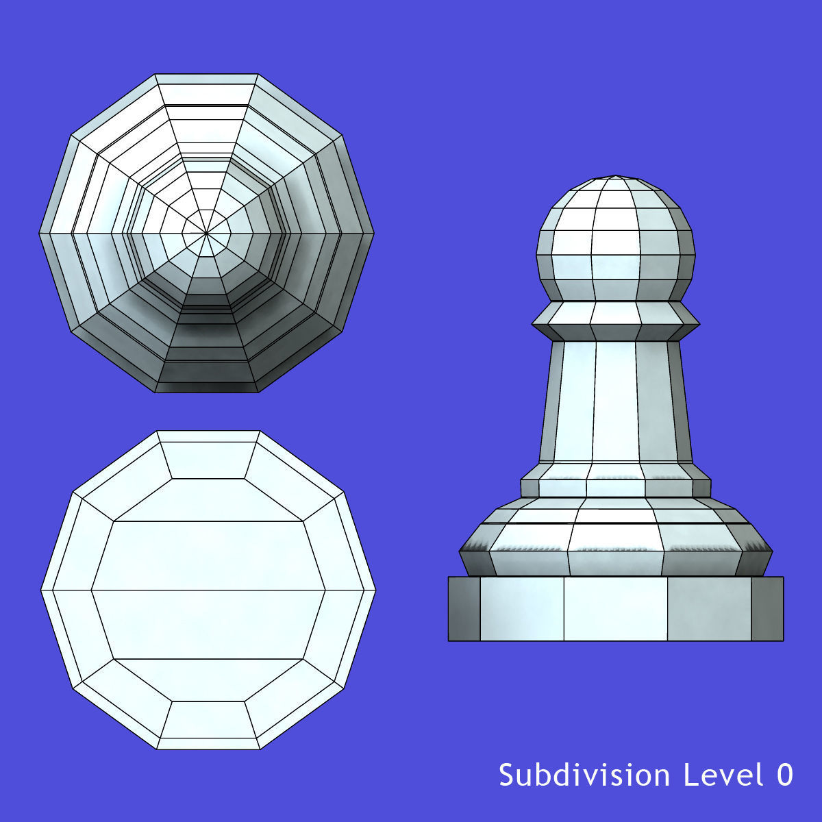 Pawn Glass Set 3D model_9