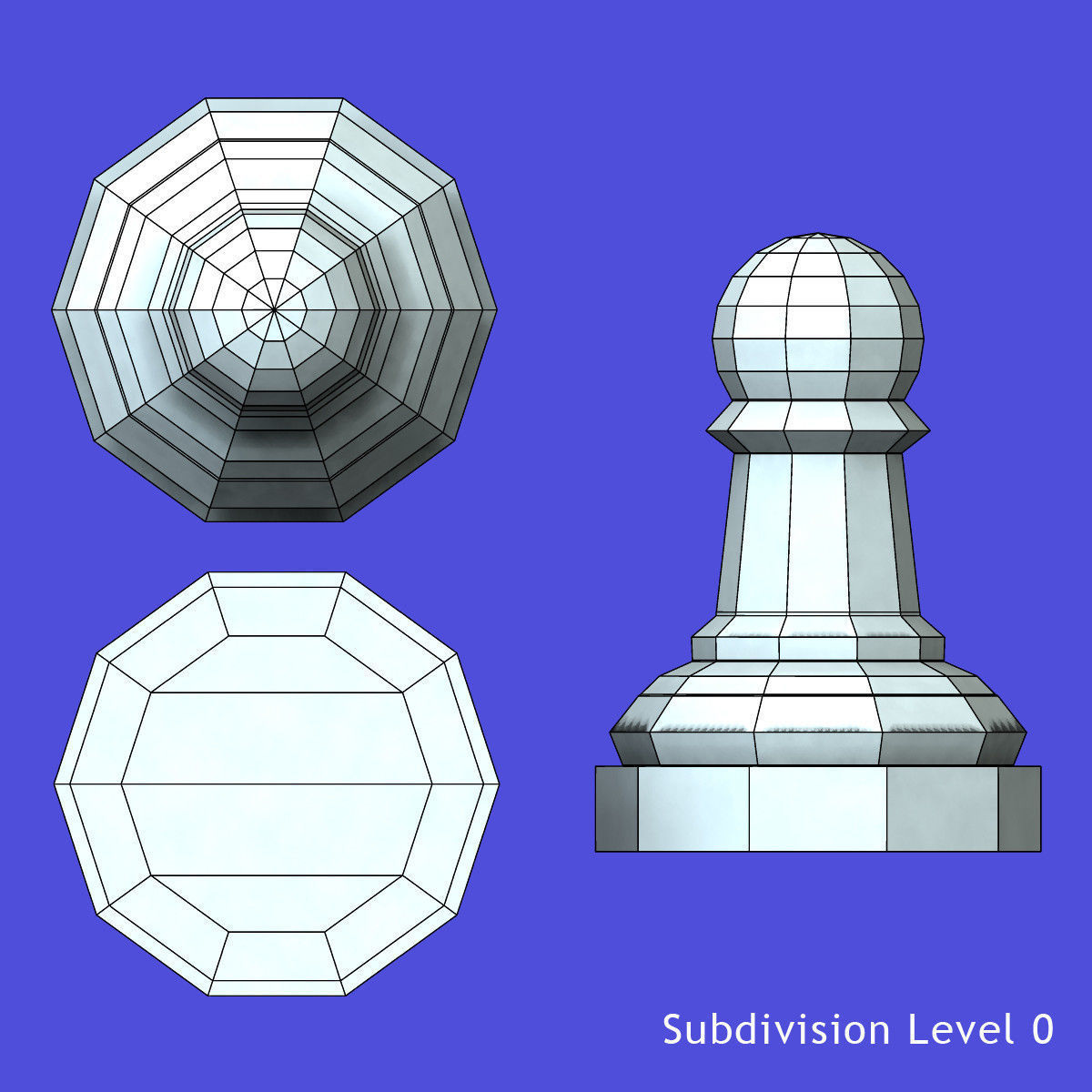 Pawn Glass Set 3D model_8