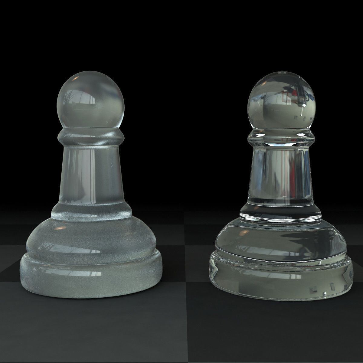Pawn Glass Set 3D model_1