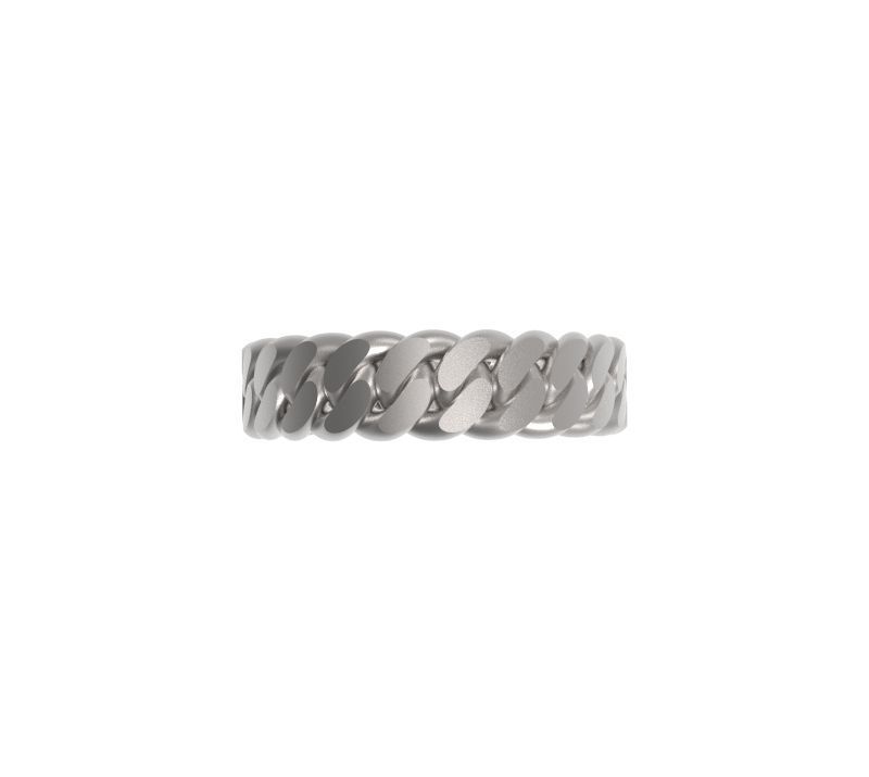 Chain Link Ring - UK Size N - 5mm Wide 3D print model_3