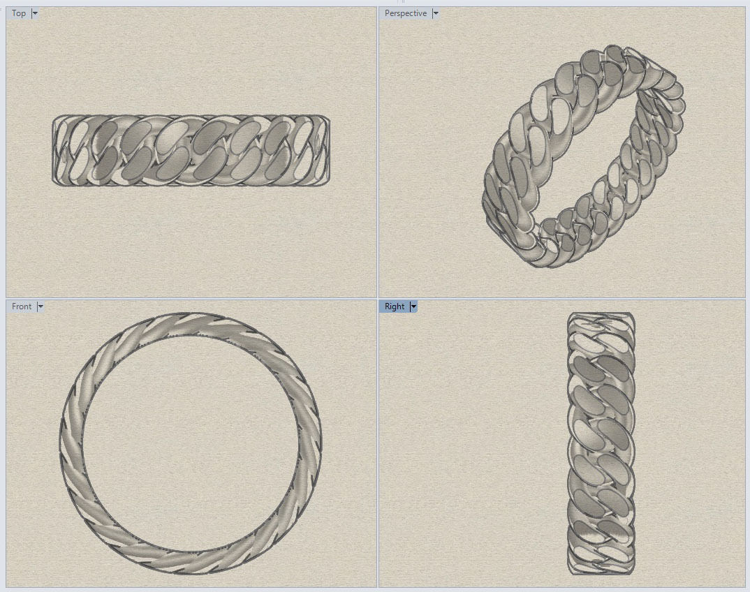 Chain Link Ring - UK Size N - 5mm Wide 3D print model_6